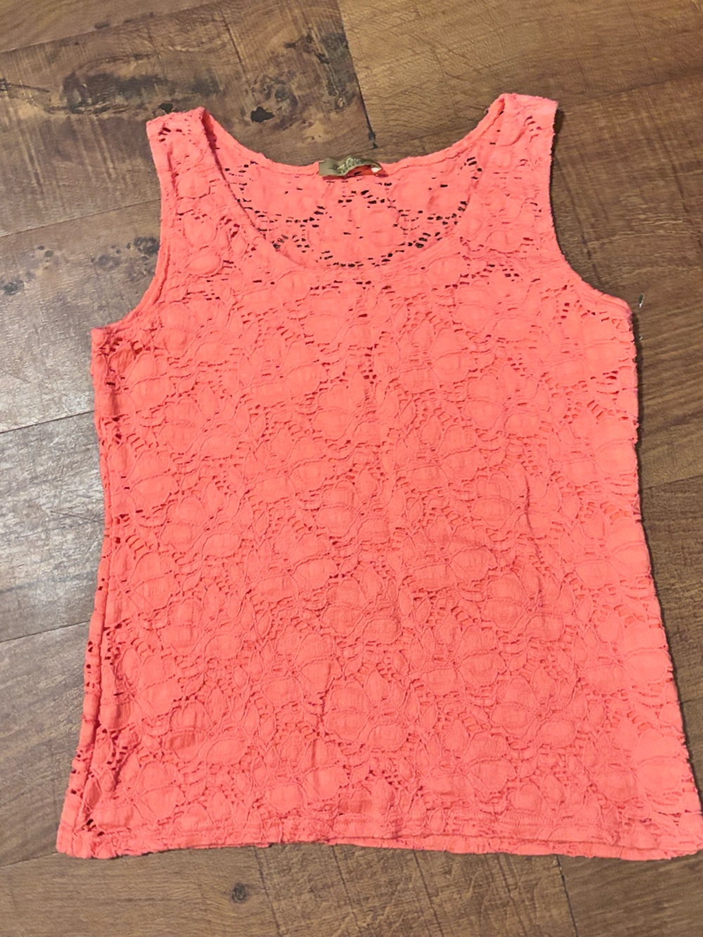Peck & Peck Coral Lace Tank Top
